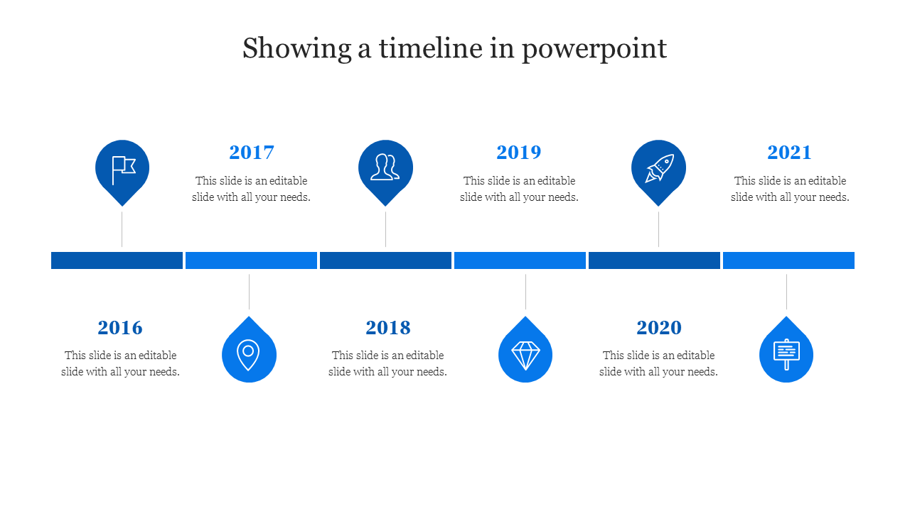 showing a timeline in powerpoint-Blue
